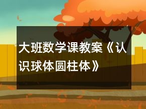 大班數(shù)學(xué)課教案《認(rèn)識球體、圓柱體》反思