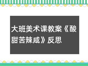 大班美術(shù)課教案《酸甜苦辣咸》反思