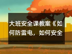 大班安全課教案《如何防雷電，如何安全用電》反思