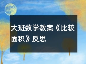 大班數學教案《比較面積》反思