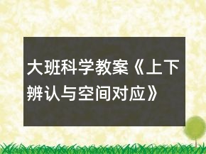大班科學(xué)教案《上下辨認(rèn)與空間對(duì)應(yīng)》反思