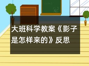 大班科學(xué)教案《影子是怎樣來的》反思