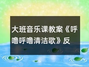 大班音樂(lè)課教案《呼嚕呼嚕清潔歌》反思