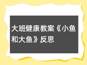大班健康教案《小魚(yú)和大魚(yú)》反思
