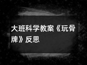 大班科學教案《玩骨牌》反思