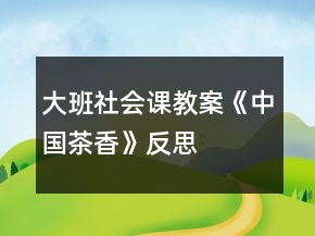 大班社會(huì)課教案《中國(guó)茶香》反思