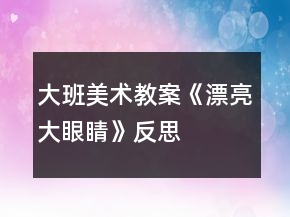 大班美術教案《漂亮大眼睛》反思