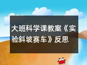 大班科學課教案《實驗斜坡賽車》反思