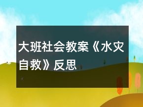 大班社會教案《水災自救》反思