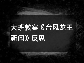 大班教案《臺(tái)風(fēng)龍王新聞》反思