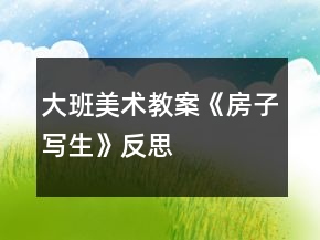 大班美術(shù)教案《房子寫(xiě)生》反思