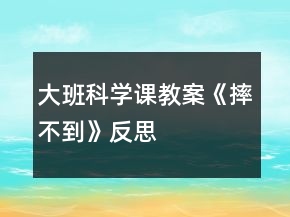 大班科學課教案《摔不到》反思