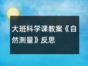 大班科學(xué)課教案《自然測(cè)量》反思