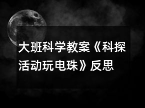 大班科學(xué)教案《科探活動(dòng)玩電珠》反思