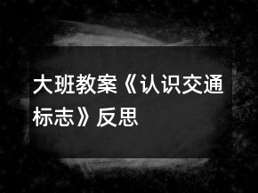 大班教案《認(rèn)識(shí)交通標(biāo)志》反思
