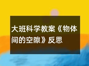 大班科學(xué)教案《物體間的空隙》反思