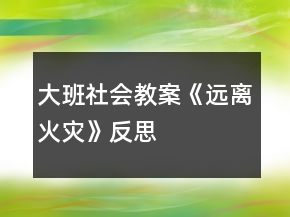 大班社會教案《遠離火災(zāi)》反思