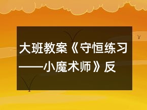 大班教案《守恒練習(xí)――小魔術(shù)師》反思