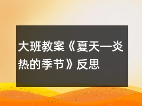 大班教案《夏天―炎熱的季節(jié)》反思