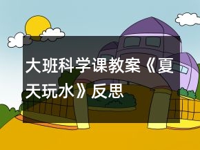 大班科學(xué)課教案《夏天玩水》反思