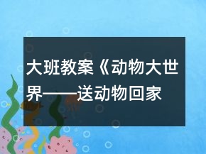 大班教案《動(dòng)物大世界――送動(dòng)物回家》反思