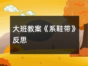 大班教案《系鞋帶》反思