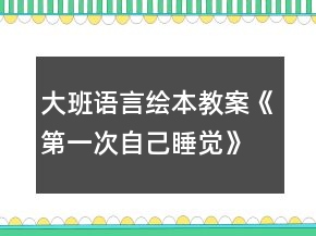大班語言繪本教案《第一次自己睡覺》反思