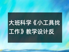 大班科學(xué)《小工具找工作》教學(xué)設(shè)計反思