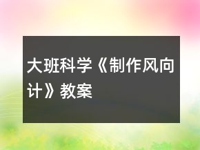 大班科學《制作風向計》教案
