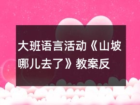 大班語(yǔ)言活動(dòng)《山坡哪兒去了》教案反思