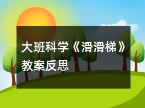大班科學(xué)《滑滑梯》教案反思