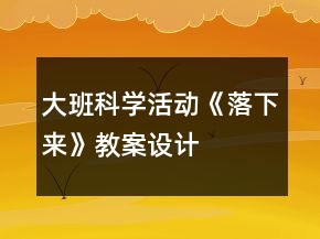 大班科學(xué)活動(dòng)《落下來》教案設(shè)計(jì)