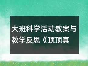 大班科學(xué)活動教案與教學(xué)反思《頂頂真有趣》