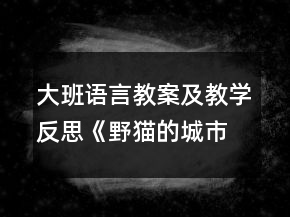 大班語言教案及教學反思：《野貓的城市》