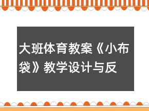 大班體育教案《小布袋》教學設計與反思