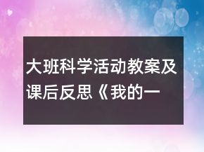 大班科學(xué)活動(dòng)教案及課后反思《我的一天》