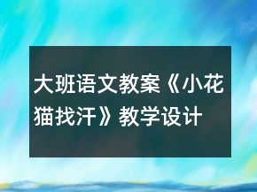 大班語文教案《小花貓找汗》教學(xué)設(shè)計(jì)及反思