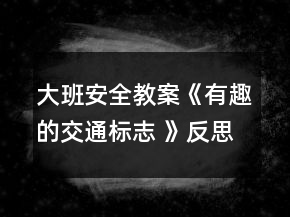 大班安全教案《有趣的交通標志 》反思