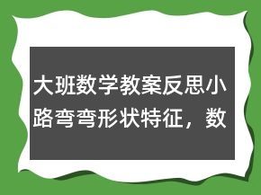 大班數(shù)學(xué)教案反思：小路彎彎（形狀特征，數(shù)的認(rèn)識）
