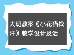 大班教案《小花貓找汗》教學(xué)設(shè)計(jì)及活動反思