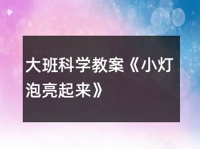 大班科學(xué)教案《小燈泡亮起來》