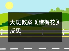 大班教案《臘梅花》反思