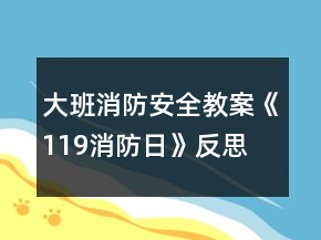 大班消防安全教案《119消防日》反思