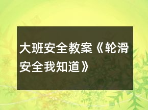 大班安全教案《輪滑安全我知道》