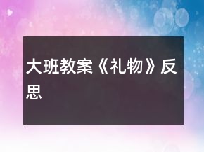 大班教案《禮物》反思