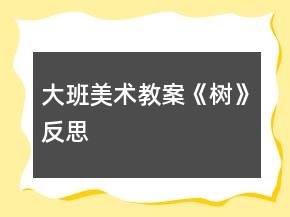 大班美術(shù)教案《樹(shù)》反思