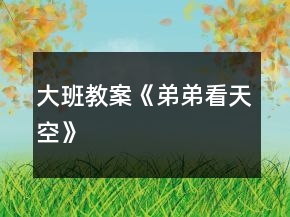 大班教案《弟弟看天空》