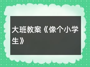 大班教案《像個(gè)小學(xué)生》