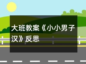 大班教案《小小男子漢》反思