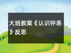大班教案《認(rèn)識(shí)鐘表》反思